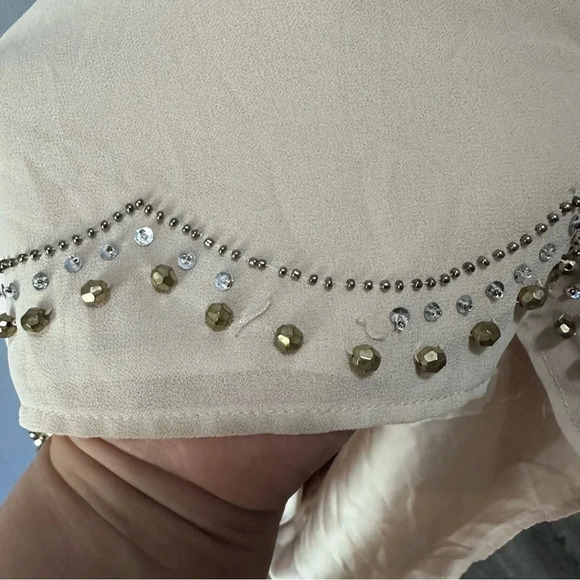 H&M Taupe/Cream Slip dress with embellishments. Size 8. GUC—see details - Picture 6 of 9